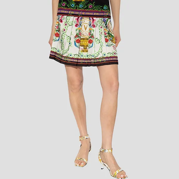 Chân Váy Nữ Versace Jean Couture White Panel Garden Printed 74HAE813 NS208 G03 Phối Màu