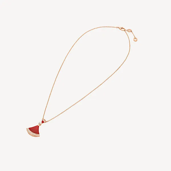 Dây Chuyền Nữ Jewery Luxury Divas’ Dream Diamond Carnelian Element 18K Rose Gold Màu Đỏ/Vàng Hồng