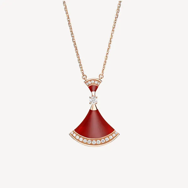 Dây Chuyền Nữ Jewery Luxury Divas’ Dream Diamond Carnelian Element 18K Rose Gold Màu Đỏ/Vàng Hồng