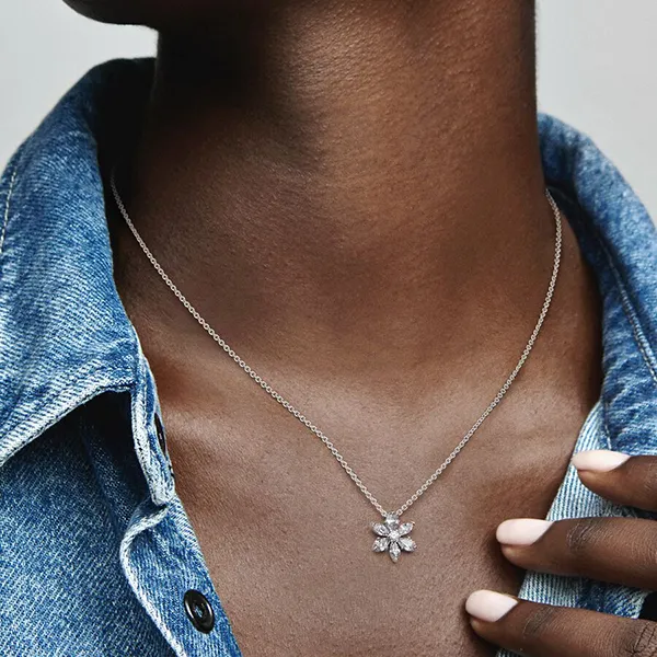 Dây Chuyền Nữ Pandora Sparkling Herbarium Cluster Pendant Necklace 392387C01 Màu Bạc - Trang sức - Vua Hàng Hiệu