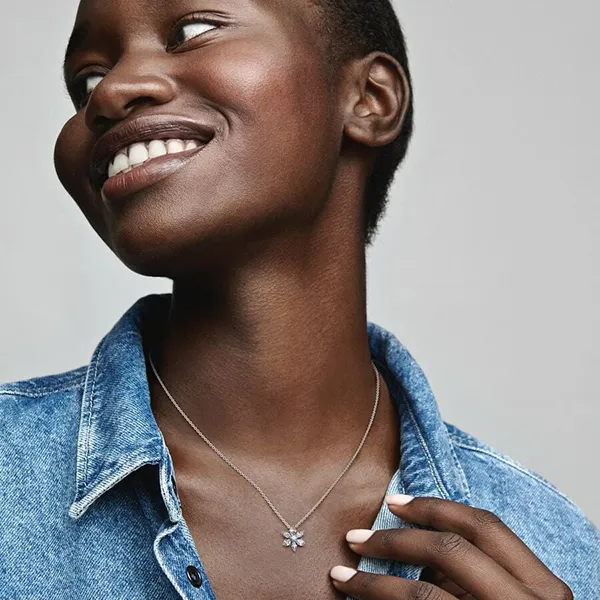 Dây Chuyền Nữ Pandora Sparkling Herbarium Cluster Pendant Necklace 392387C01 Màu Bạc - Trang sức - Vua Hàng Hiệu