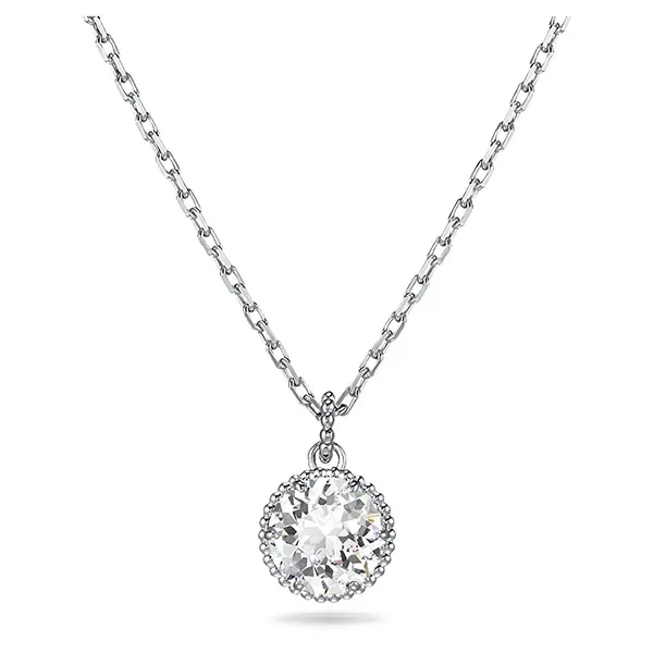 Dây Chuyền Nữ Swarovski Birthstone Pendant Round Cut, April, White, Rhodium Plated 5522775 Màu Trắng Bạc