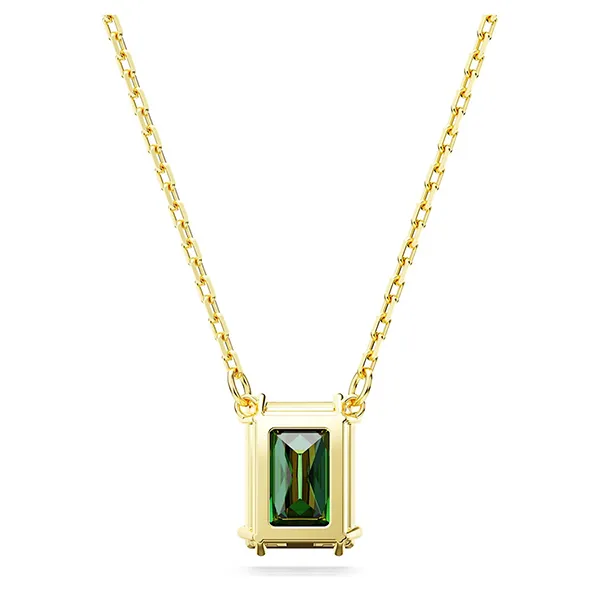 Dây Chuyền Nữ Swarovski Matrix Pendant Rectangular Cut, Green, Gold-Tone Plated 5677141 Màu Xanh Vàng