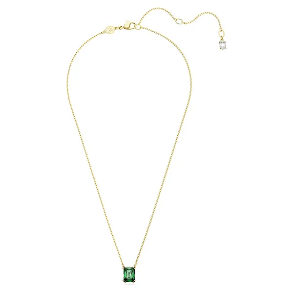 Dây Chuyền Nữ Swarovski Matrix Pendant Rectangular Cut, Green, Gold-Tone Plated 5677141 Màu Xanh Vàng