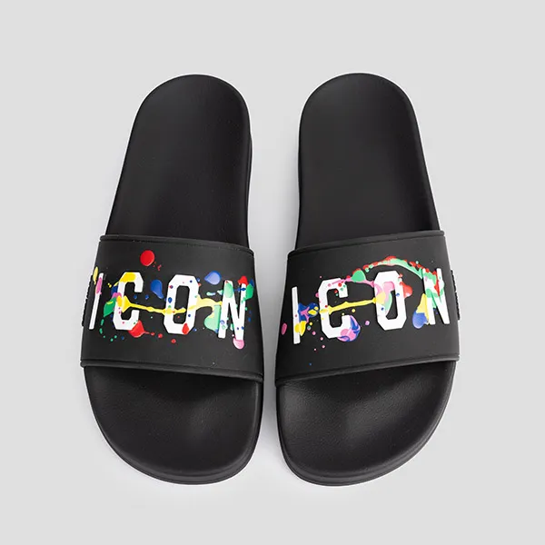 Dép Nam Dsquared2 Rubber Slides FFM0023 17205573 M1165 Màu Đen Size 40
