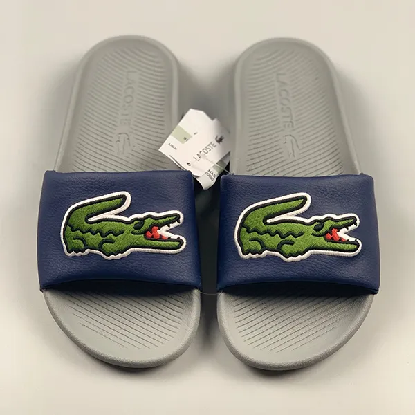 Dép Nam Lacoste Croco 41CMA0059516 Màu Navy Xám Size 6