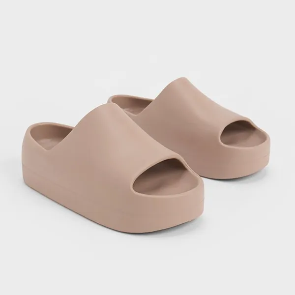 Dép Nữ Charles & Keith CNK Morgan Platform Slide Sandals – Brown CK1-71920002 Màu Nâu Size 39-40