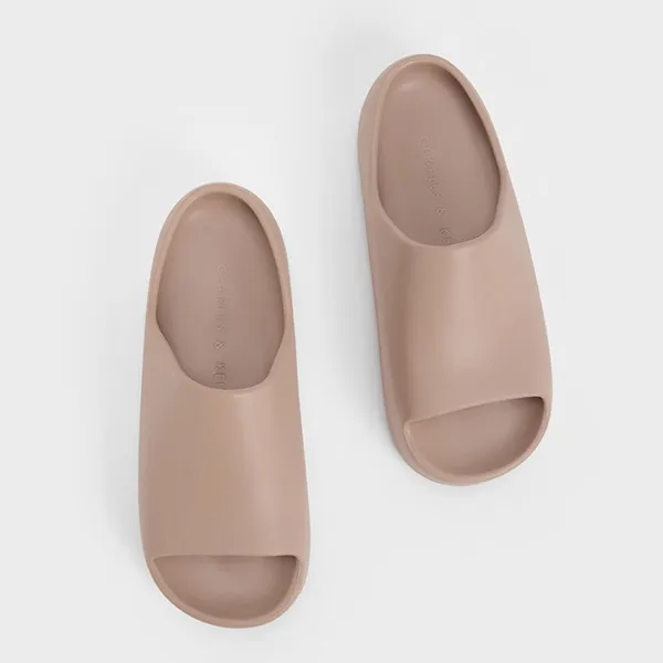 Dép Nữ Charles & Keith CNK Morgan Platform Slide Sandals – Brown CK1-71920002 Màu Nâu Size 39-40