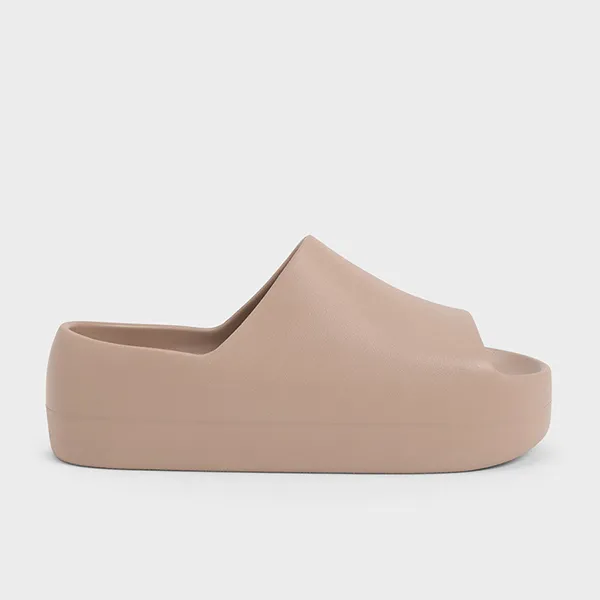 Dép Nữ Charles & Keith CNK Morgan Platform Slide Sandals – Brown CK1-71920002 Màu Nâu Size 39-40