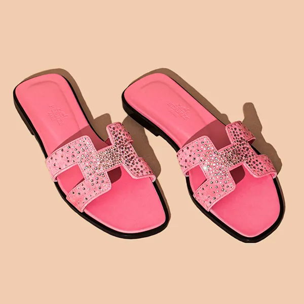 Dép Nữ Hermès Oran Sandal Pink Màu Hồng - Dép - Vua Hàng Hiệu