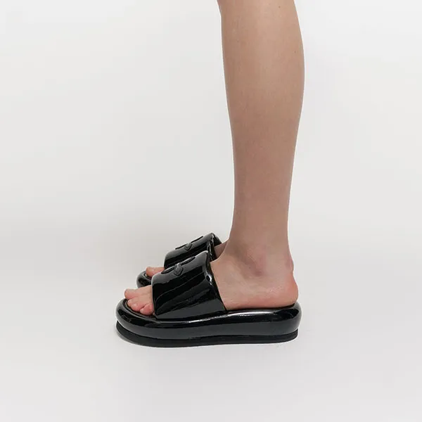 Dép Nữ SMFK Black With Logo Embroidered S0003BS Màu Đen - Dép - Vua Hàng Hiệu