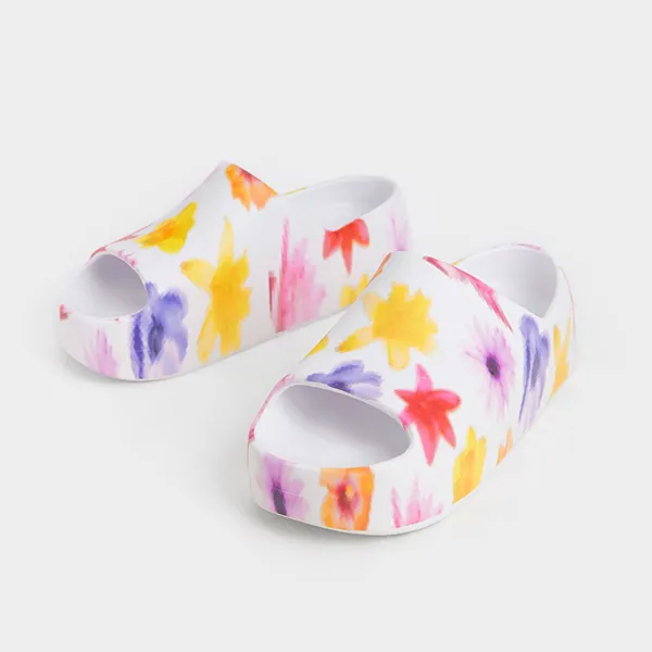 Dép Nữ Charles & Keith CNK Morgan Platform Slide Sandals – Multi 71920002 Phối Màu