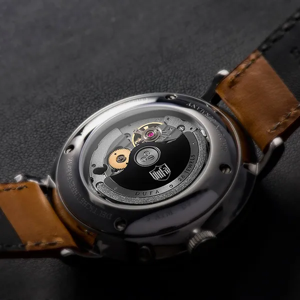 Đồng Hồ Nam Dufa Aalto Automatic Power Reserve Blue DF-9024-02 42mm Màu Xanh Navy Nâu
