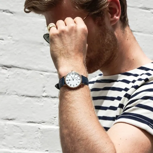 Đồng Hồ Nam Dufa Gropius Men Blue Rose DF-9001-0L 38mm Màu Navy Trắng