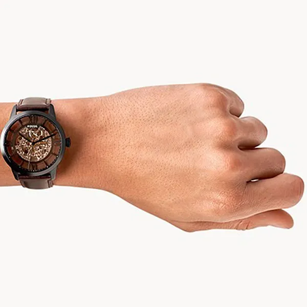 Đồng Hồ Nam Fossil Townsman Automatic Dark Brown Leather Watch ME3098 Màu Nâu