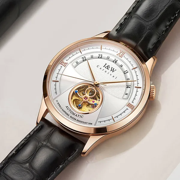 Đồng Hồ Nam I&W Carnival 525G1 Automatic Màu Đen Vàng - Đồng hồ - Vua Hàng Hiệu