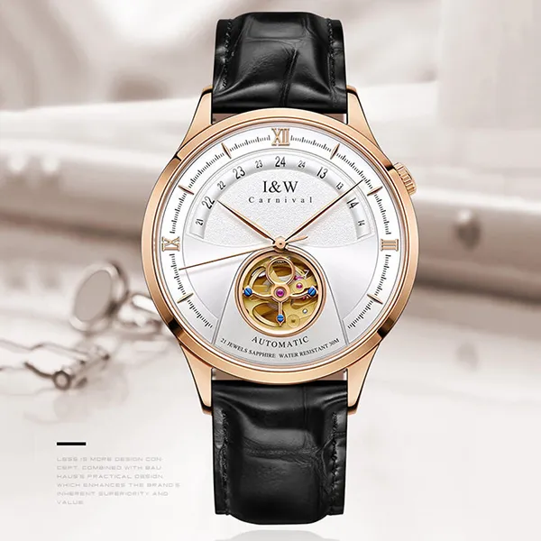 Đồng Hồ Nam I&W Carnival 525G1 Automatic Màu Đen Vàng - Đồng hồ - Vua Hàng Hiệu