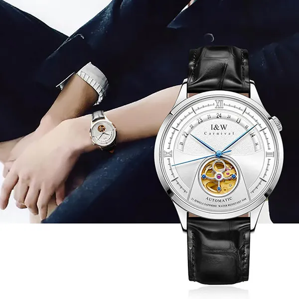 Đồng Hồ Nam I&W Carnival 525G4 Automatic Màu Đen Bạc