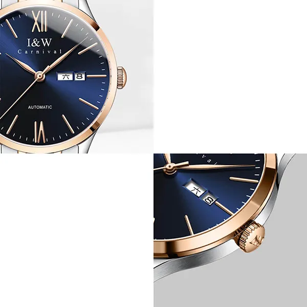 Đồng Hồ Nam I&W Carnival 529G9 Automatic Màu Xanh Bạc