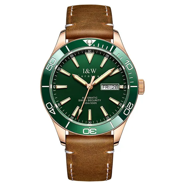 Đồng Hồ Nam I&W Carnival 533G1 Automatic Màu Nâu Xanh