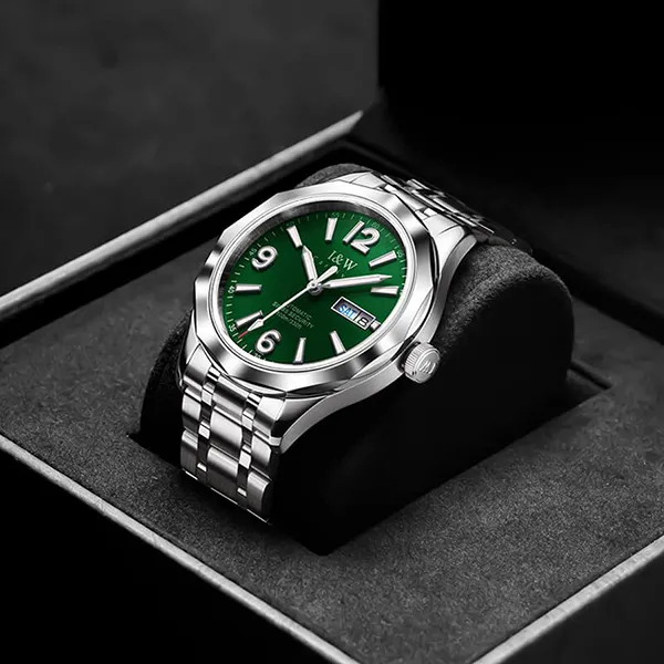 Đồng Hồ Nam I&W Carnival 550G2 Automatic Màu Bạc Phối Xanh Lá