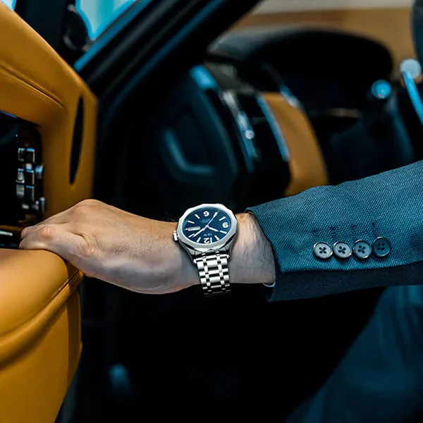 Đồng Hồ Nam I&W Carnival 550G3 Automatic Màu Bạc Mặt Xanh