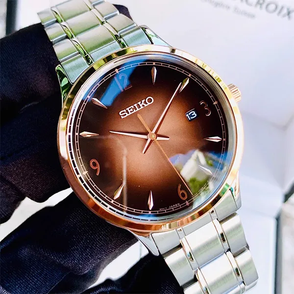Đồng Hồ Nam Seiko Regular Quartz SGEH90P1 Màu Nâu Bạc