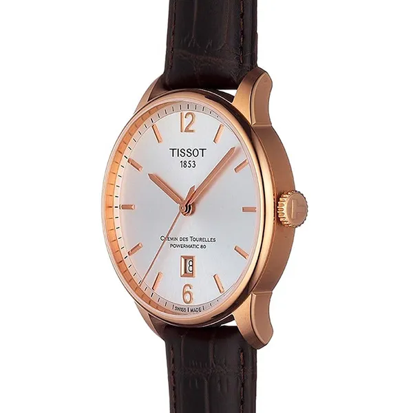 Đồng Hồ Nam Tissot Chemin Des Tourelles Automatic T099.407.36.037.00 Màu Nâu - Vàng - Đồng hồ - Vua Hàng Hiệu