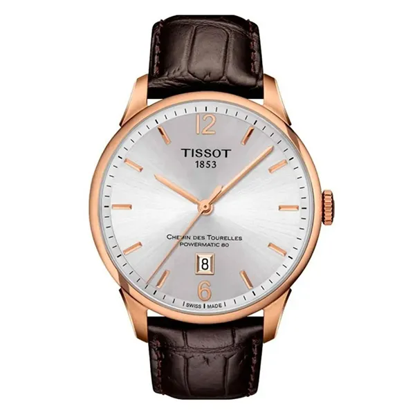 Đồng Hồ Nam Tissot Chemin Des Tourelles Automatic T099.407.36.037.00 Màu Nâu - Vàng - Đồng hồ - Vua Hàng Hiệu