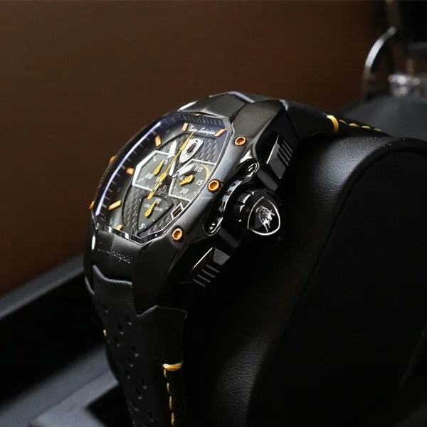 Đồng Hồ Nam Tonino Lamborghini GT1 Chrono T9GE 42mm Màu Đen Vàng