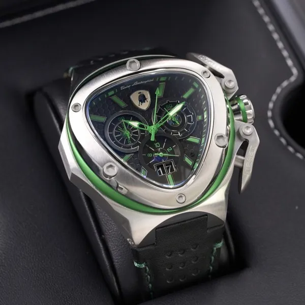 Đồng Hồ Nam Tonino Lamborghini Spyder X Chronograph Date Steel Green T9XF-SS Màu Đen Bạc