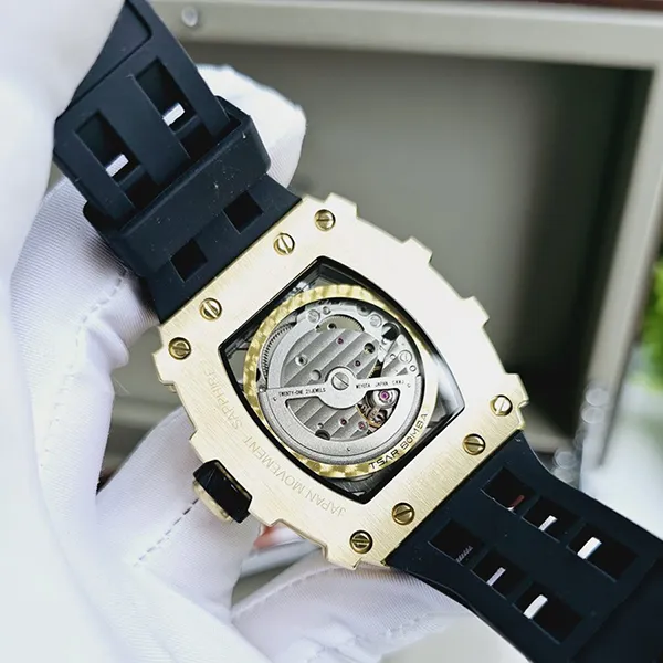 Đồng Hồ Nam Tsar Bomba Cubic Zirconia Like Diamond TB8209D-GB Màu Đen Vàng - Đồng hồ - Vua Hàng Hiệu