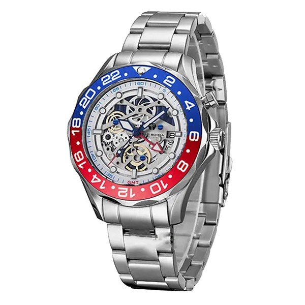 Đồng Hồ Nam Tsar Bomba Gmt Hybrid Diver Clock TB8802A-CW Màu Bạc - Đồng hồ - Vua Hàng Hiệu