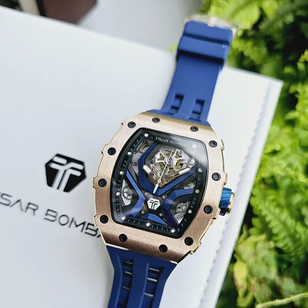Đồng Hồ Nam Tsar Bomba Mechanical Waterproof TB8206A-GBLUE Màu Xanh Blue