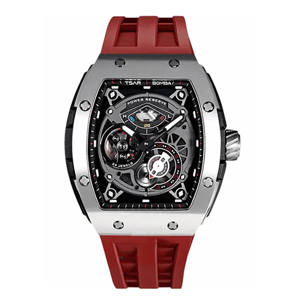 Đồng Hồ Nam Tsar Bomba Skeleton Waterproof TB8210A-SR Màu Đỏ - Đồng hồ - Vua Hàng Hiệu