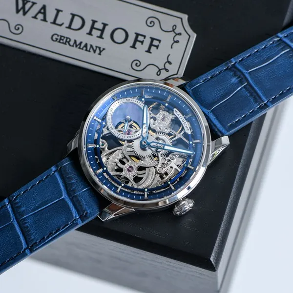 Đồng Hồ Nam Waldhoff Paragon Pearl Royal Blue 12CM 43.5mm Màu Xanh Blue