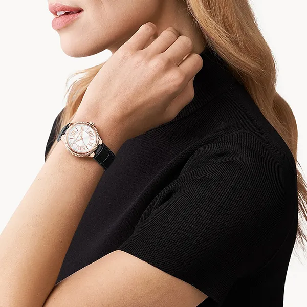 Đồng Hồ Nữ Michael Kors MK Camille Black Croc Leather Watch MK2962 Màu Đen - Đồng hồ - Vua Hàng Hiệu