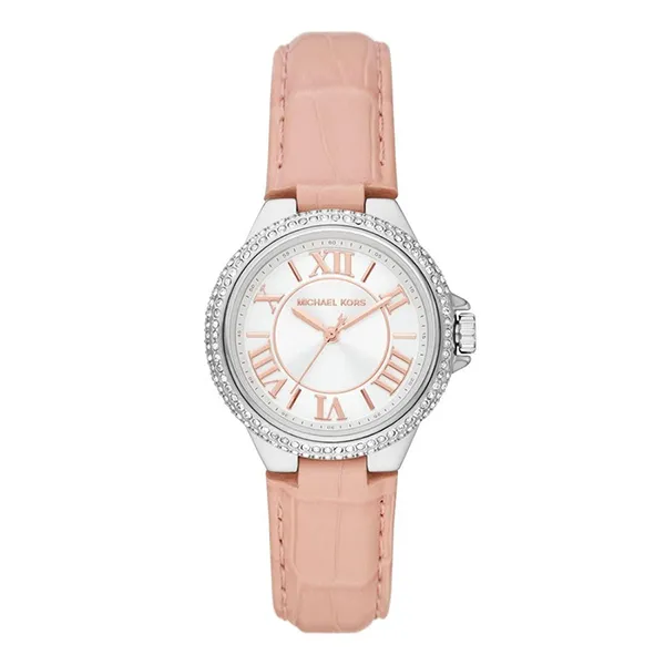 Đồng Hồ Nữ Michael Kors MK Camille Black Croc Leather Watch MK2963 Màu Hồng