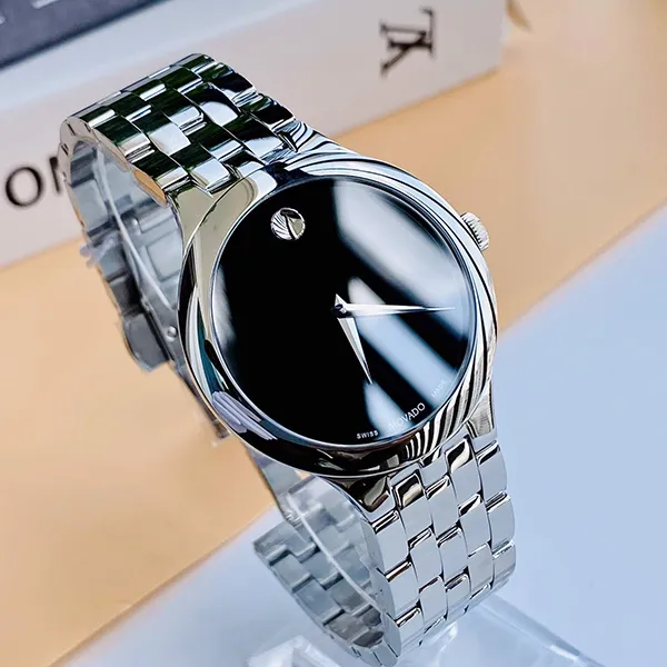 Đồng Hồ Nữ Movado Veturi Quartz Black Museum 0607415 Màu Đen Bạc