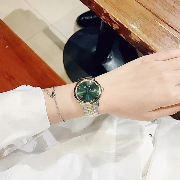 Đồng Hồ Nữ Salvatore Ferragamo Duo 28mm Phối Màu Xanh Bạc