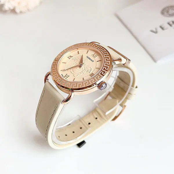 Đồng Hồ Nữ Versace Medusa Quartz Ivory Dial Ladies Watch VEPU01021 Màu Kem Vàng Hồng - Đồng hồ - Vua Hàng Hiệu