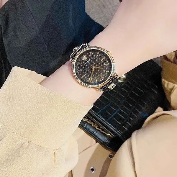 Đồng Hồ Nữ Versace V-Circle Black Dial VE8101019 Màu Đen Vàng - Đồng hồ - Vua Hàng Hiệu