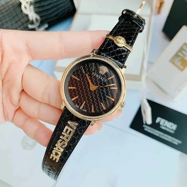 Đồng Hồ Nữ Versace V-Circle Black Dial VE8101019 Màu Đen Vàng - Đồng hồ - Vua Hàng Hiệu