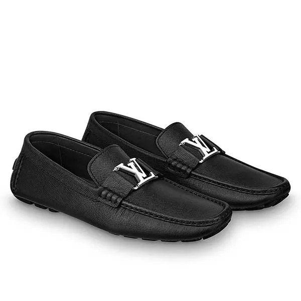 Giày Lười Nam Louis Vuitton LV Monte Carlo Black Silver 1A3K2O Màu Đen Size 41.5