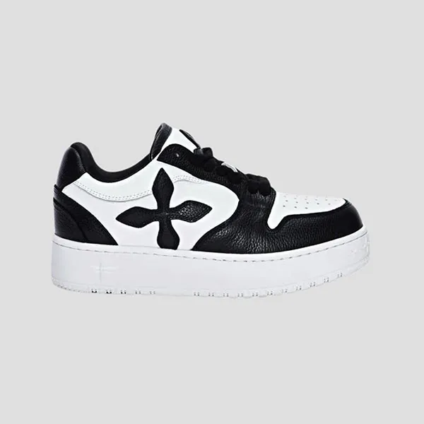 Giày Sneaker Nữ SMFK Compass White Lychee S0016WW Màu Đen Phối Trắng - Giày - Vua Hàng Hiệu