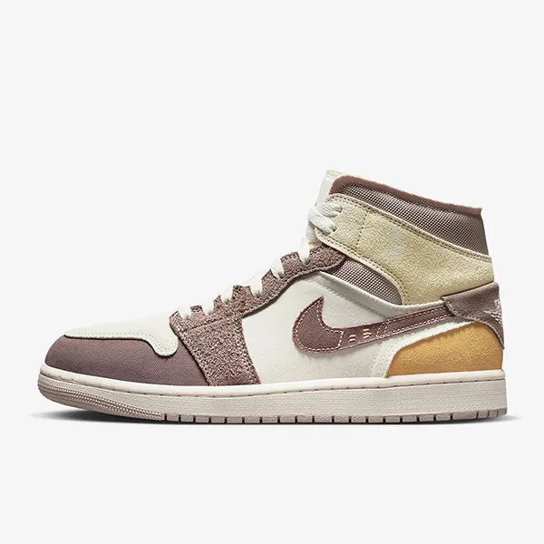Giày Thể Thao Nam Nike Air Jordan 1 Mid SE Craft DM9652-102 Màu Nâu Trắng Size 41 - Giày - Vua Hàng Hiệu