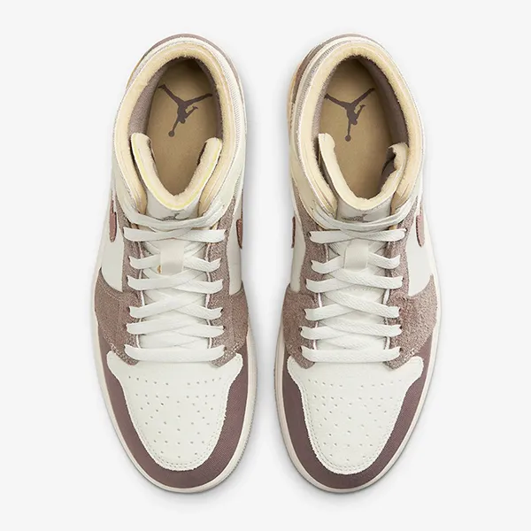 Giày Thể Thao Nam Nike Air Jordan 1 Mid SE Craft DM9652-102 Màu Nâu Trắng Size 41 - Giày - Vua Hàng Hiệu
