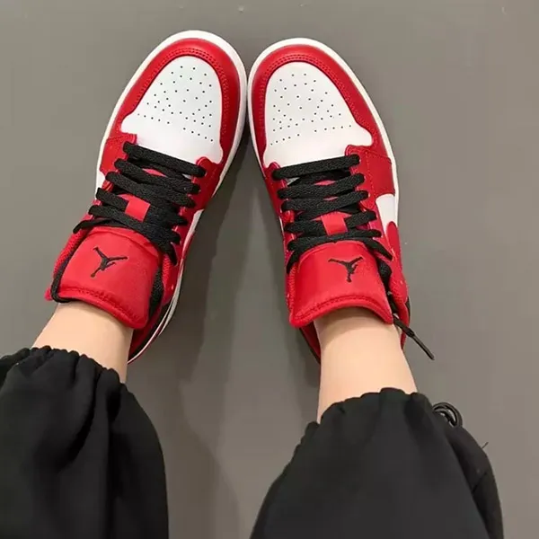 Giày Thể Thao Nike Air Jordan 1 Low 'Reverse Black Toe' 553558-163 Màu Đỏ Trắng Size 45