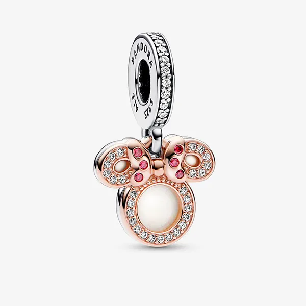 Hạt Vòng Charm Pandora Disney Minnie Mouse Silhouette Double Dangle Charm 782615C01 Màu Vàng Hồng - Trang sức - Vua Hàng Hiệu