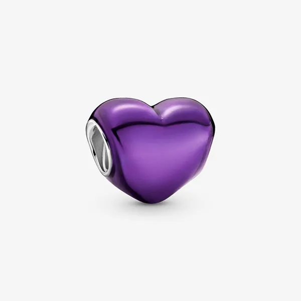 Hạt Vòng Charm Pandora Moments Hình Trái Tim Tráng Men 799291C01 Màu Tím